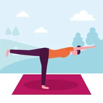 People yoga activity Stock Illustration