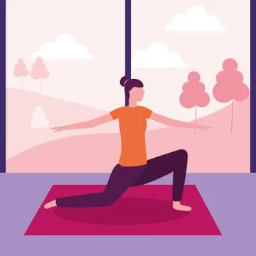 People yoga activity Stock Illustration