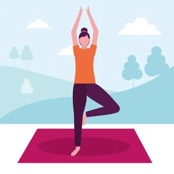 People yoga activity Stock Illustration