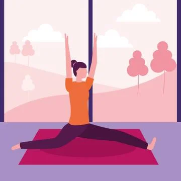 People yoga activity Stock Illustration