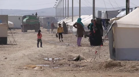 People in Zaatari Camp Stock Footage 66755212