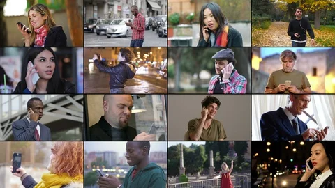 People,devices, communication. Multiscreen on people using smartphones Vidéo 97462921