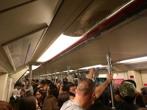 Peopleful in train Stock Photos