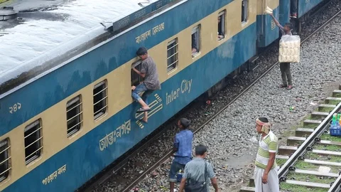 People's crowded on train ahead of Eid al-Adha Stock Footage 115255279