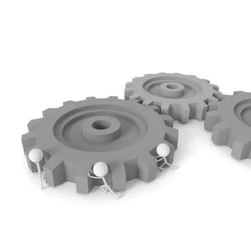 Peoples driving the machine with teamwork concept. Stock Illustration