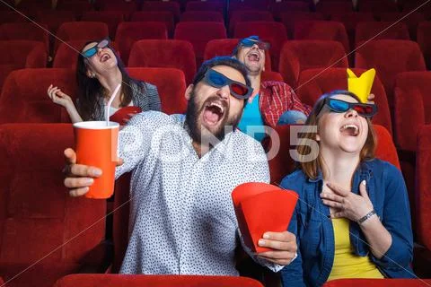 The people's emotions in the cinema Stock Photos