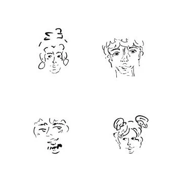 People's faces Stock Illustration