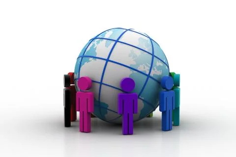 Peoples in global network Stock Illustration