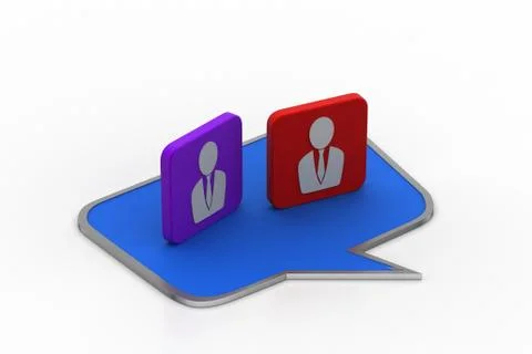 Peoples icon in a chat bubble Free Stock Illustration