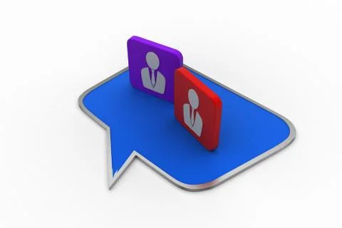 Peoples icon in a chat bubble Free Stock Illustration