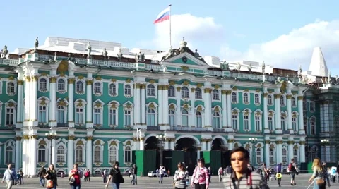 Peoples Near The Hermitage Stock Footage 44751692