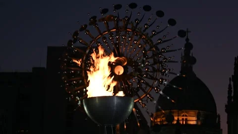 The People's Olympic Flame Stock Footage 280216009