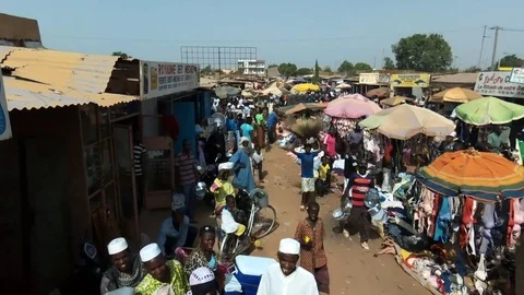 People's portrait in a crowded market Stock Footage 80423910