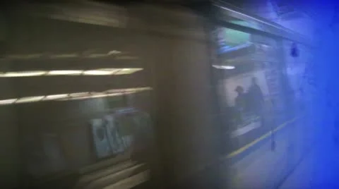 People's Reflection From Moving Public Transit Train Windows Stock Footage 16715788