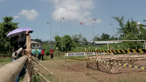 Peoples waiting the start of Firefighting Competency Stock-Footage 131040581