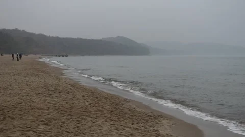 Peoples walking on the beach 2 Stock Footage 43733631