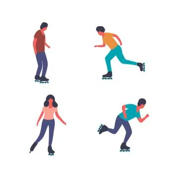 PeopleSkating Stock Illustration