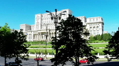 Peoples's Palace in Bucharest, Romania Stock Footage 37984095
