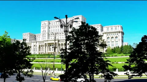 Peoples's Palace in Bucharest, Romania Stock Footage 37985088