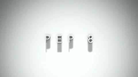 Pep 8 3D title animation with shadows on a white background Stock Footage 297022170