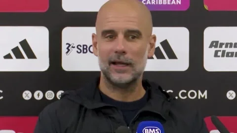 Pep Guardiola at a loss to explain what happened to Man City in madcap win Stock Footage 322208139