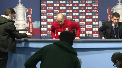 Pep Guardiola: Were not taking risks over Aymeric Laporte Stock Footage 148570095