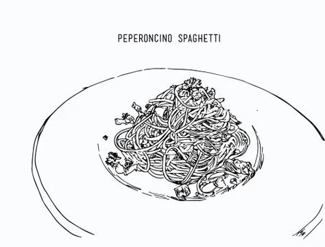 Peperoncino spaghetti Stock Illustration