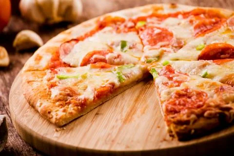 Peperoni Pizza Close up Stock Photos