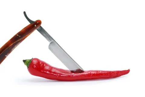 Pepper and razor Stock Photos