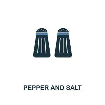 Pepper And Salt icon. Two colors design style from meal icons collection. Simple Stock Illustration