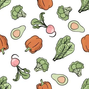 PEPPER BACKDROP Paleo Seamless Pattern Vector Illustration 스톡 일러스트