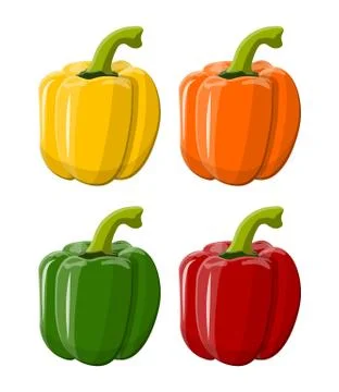 Pepper bell vegetable isolated on white background Stock-Illustration