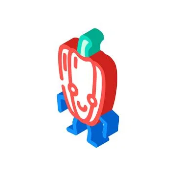 Pepper character isometric icon vector illustration Stock Illustration