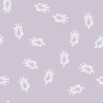 Pepper character line vector seamless pattern Stock Illustration