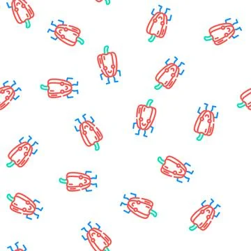 Pepper character vector seamless pattern Stock Illustration