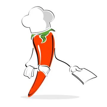 Pepper chef cooking Illustrazione stock