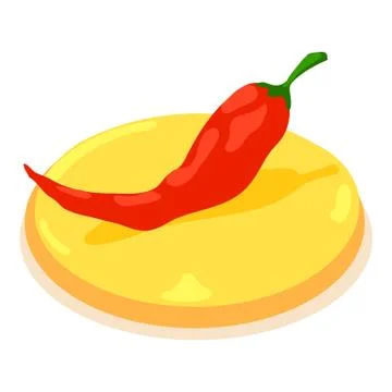 Pepper chilli icon, isometric 3d style Stock Illustration