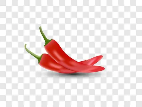 Pepper, chilli isolated on transparent background.. Vector illustration. Stock Illustration