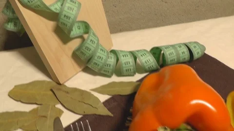 Pepper, Cucumber, Greens, Lettuce, Centimeter, Healthy Eating Stock Footage 73504145
