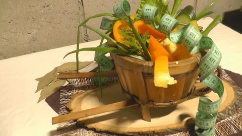Pepper, Cucumber, Greens, Lettuce, Centimeter, Healthy Eating Stock Footage 73507326