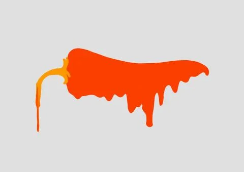 Pepper with dripping  paint Stock Illustration