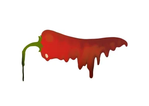 Pepper with dripping  paint Stock Illustration