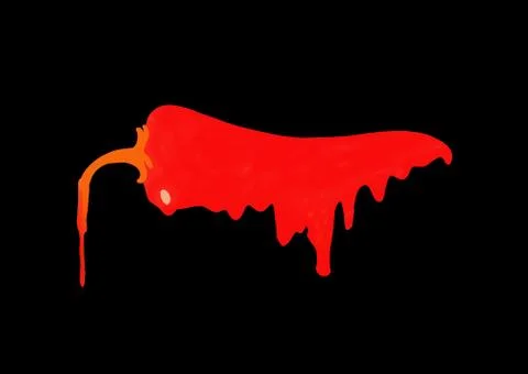 Pepper with dripping  paint Illustrazione stock