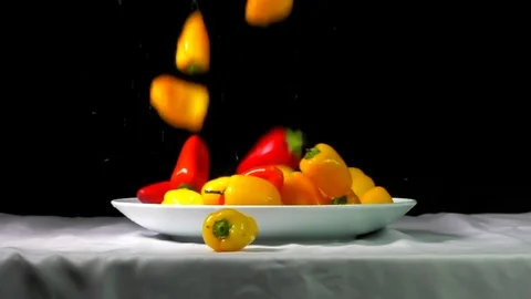 Pepper falling 1 Stock Footage 77717307