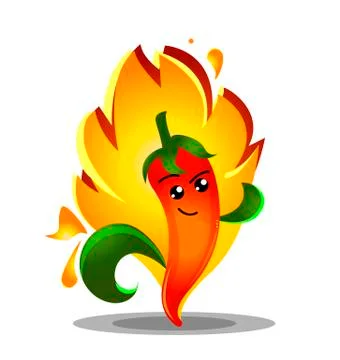 Pepper in fire Stock Illustration