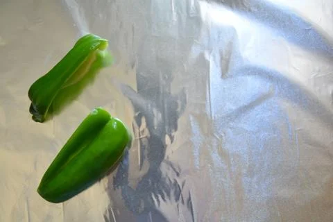 Pepper on a foild different slices Foto stock