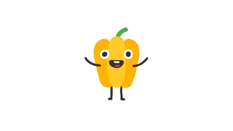 Pepper funny character dances and smiles. Loop animation. Alpha channel. Stock Footage 93339043