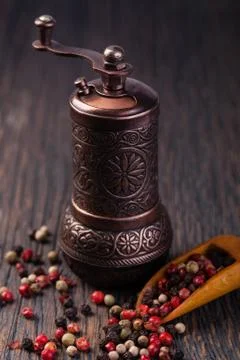 Pepper grinders Stock Photos