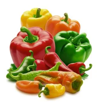 Pepper group isolated Stock Photos
