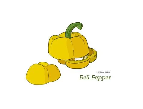 Pepper hand drawn vector set. Stock Illustration